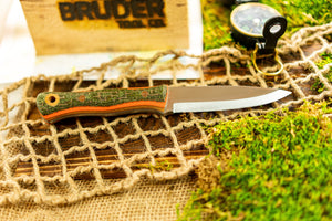 Brüder Alger Bushcraft Knife - Orange/ Green