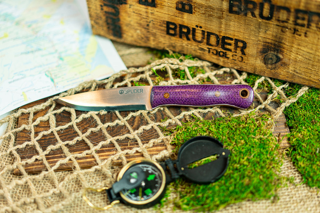 Brüder Alger Bushcraft Knife - Purple