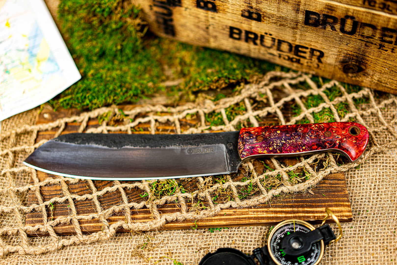 Brüder Brute Camp Knife-Fuchsia/Purple - 80crv2 Steel