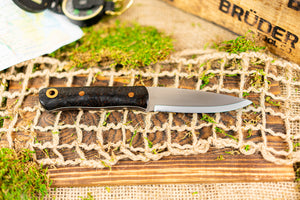 Brüder Alger Bushcraft Knife - Black/Copper Specks - Custom Dyed Burl